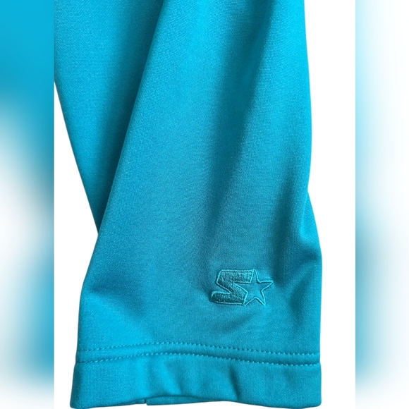 Starter Large Teal Blue Quarter Zip Pullover Fleece - Picture 4 of 7